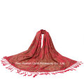 Ladies′ Fashion Jacquard Shawl Scarf with Tassels